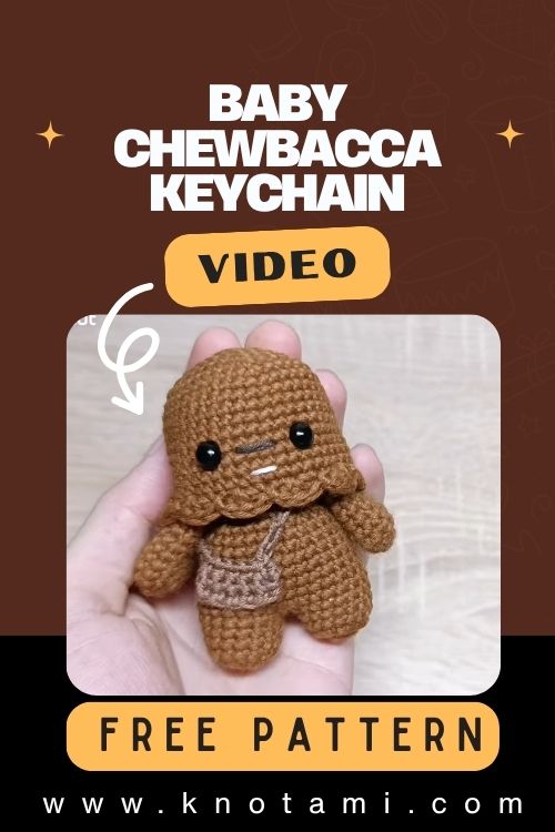 Crochet Baby Chewbacca Keychain | Easy Star Wars Amigurumi
