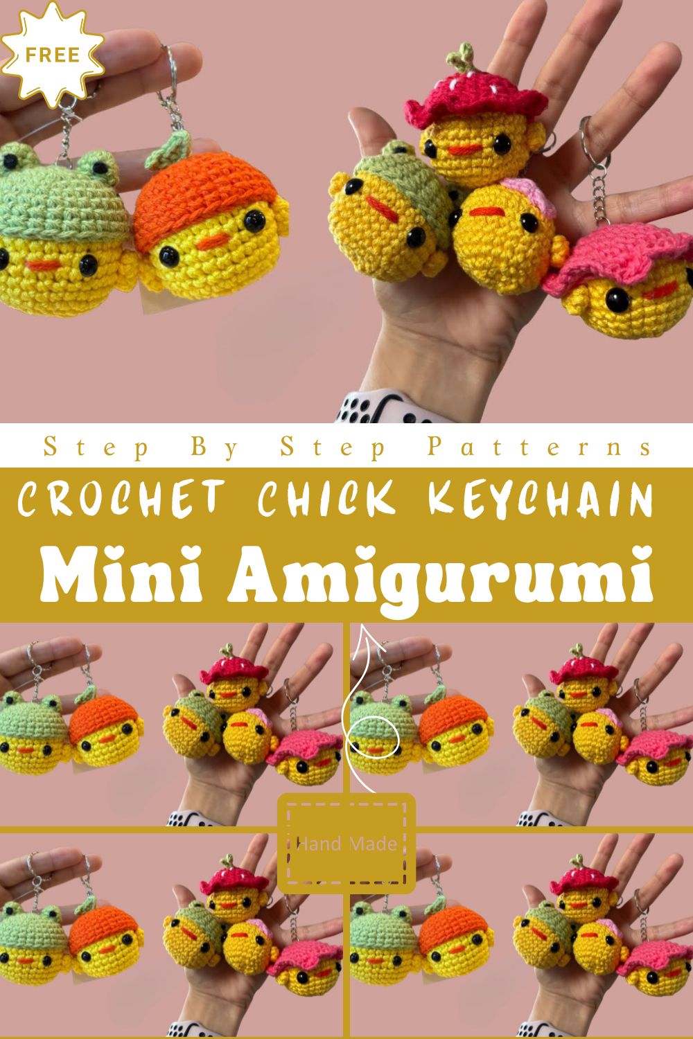 Crochet Chick Keychain Pattern Easy Mini Amigurumi