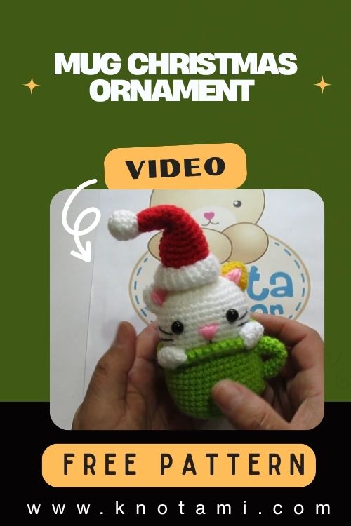 Crochet Kitten Mug Christmas Ornament Amigurumi Pattern