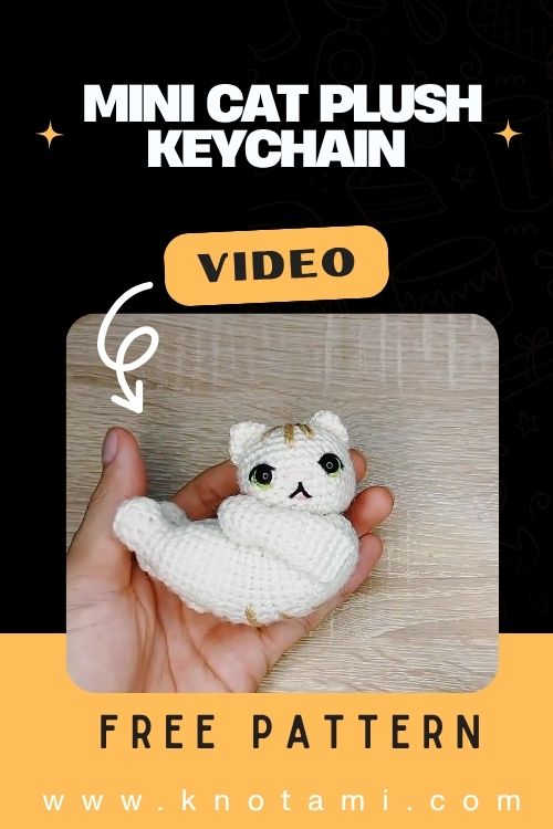 Crochet Mini Cat Plush Keychain | Beginner-Friendly Amigurumi
