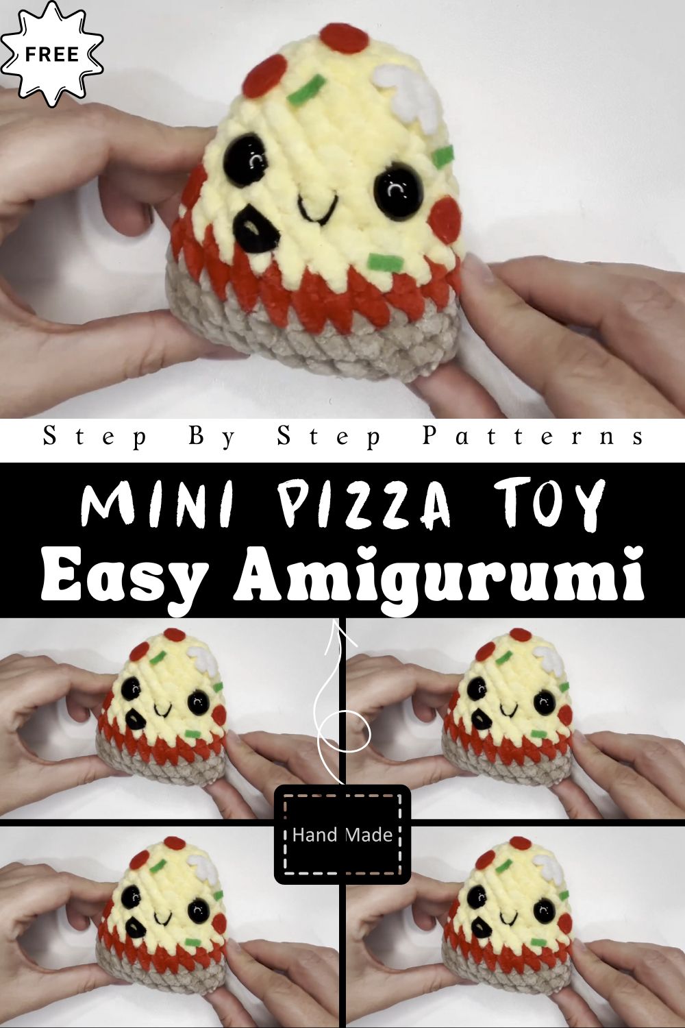 Crochet Mini Pizza Toy Pattern – Easy Amigurumi Food