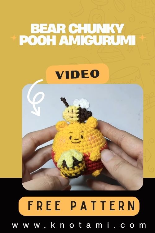 Cute Crochet Bear Chunky Pooh Amigurumi Pattern Plush Toy