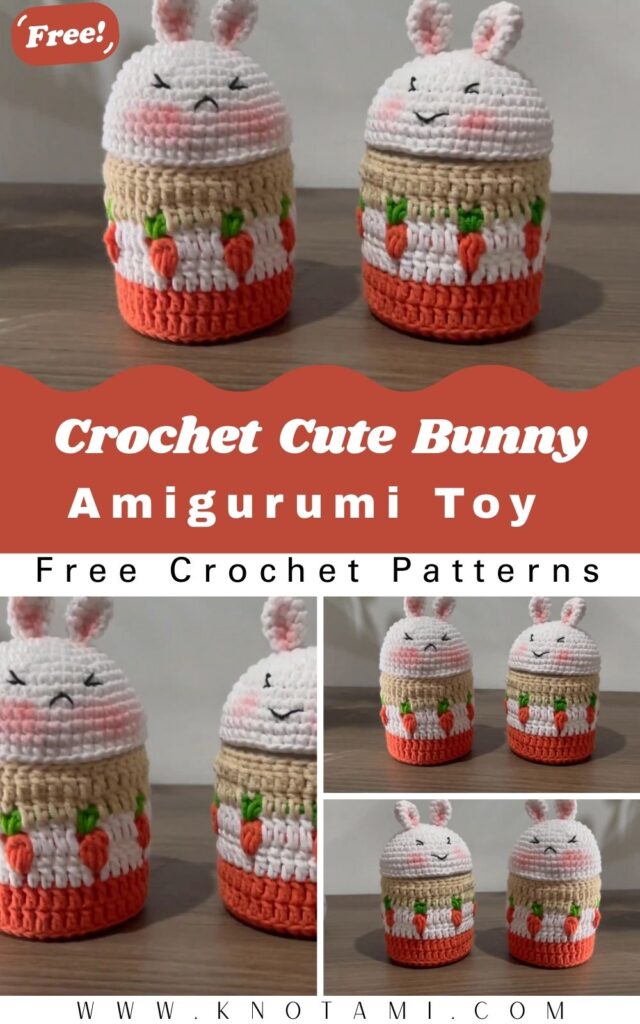 Crochet Cute Bunny Box Plush Amigurumi Pattern Toy