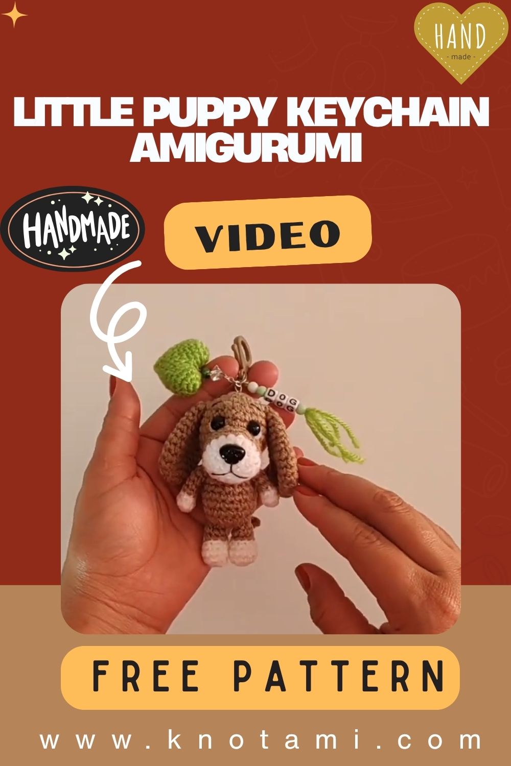 Crochet Cute Little Puppy Keychain Amigurumi Pattern