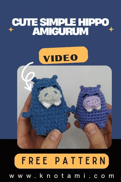 Crochet Cute Simple Hippo Amigurumi Project Toy
