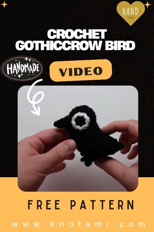 Crochet GothicCrow Bird Creeping Amigurumi Pattern Plush