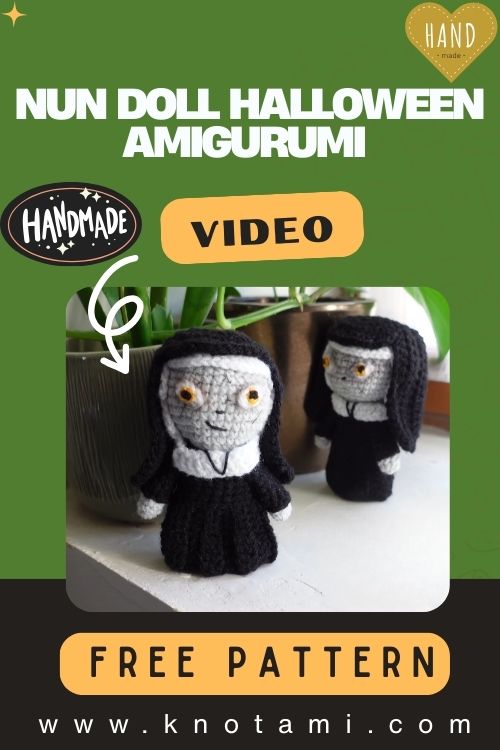 Crochet Mini Nun Doll Halloween Amigurumi Pattern