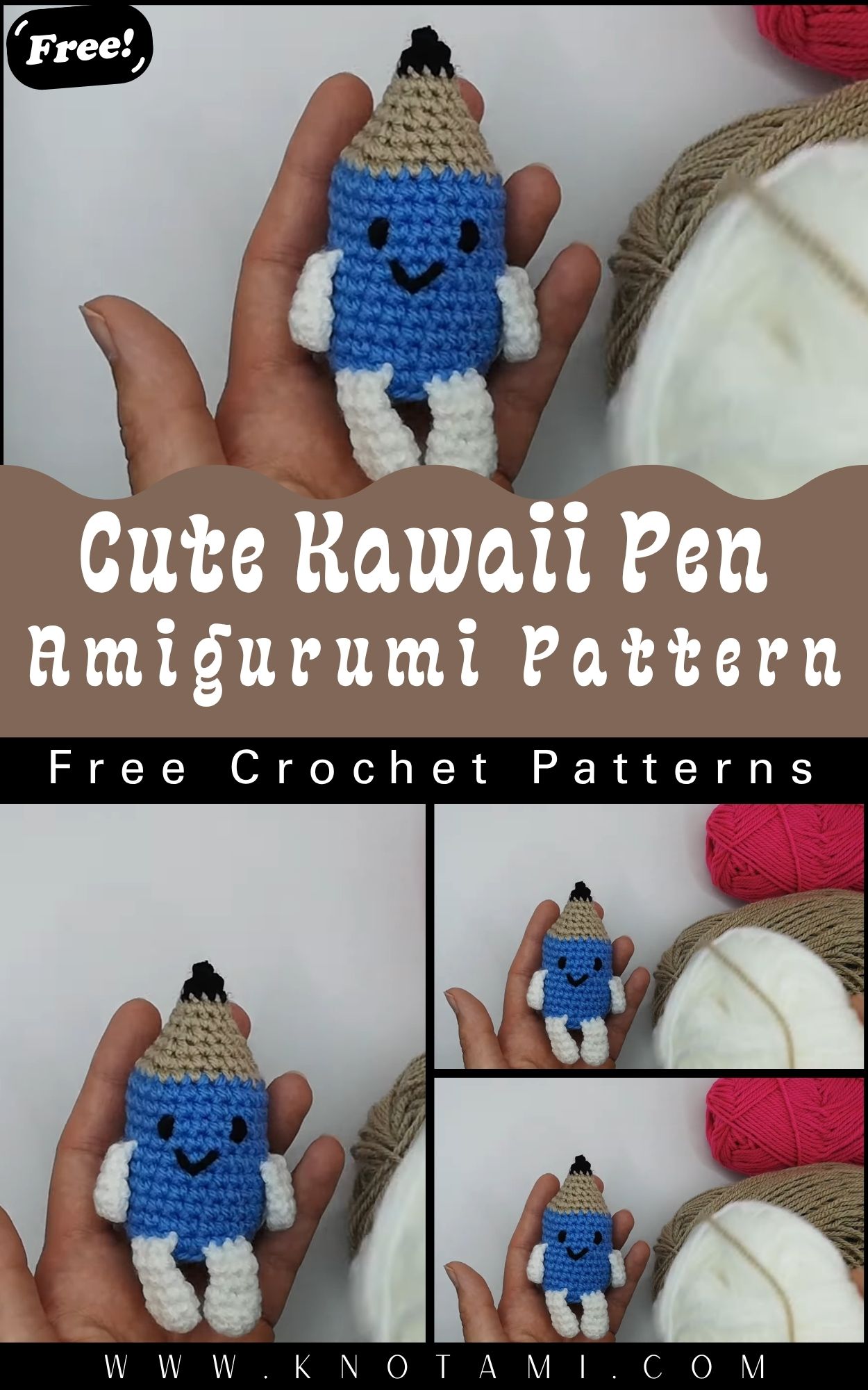 Cute Crochet Kawaii Pen Amigurumi Pattern