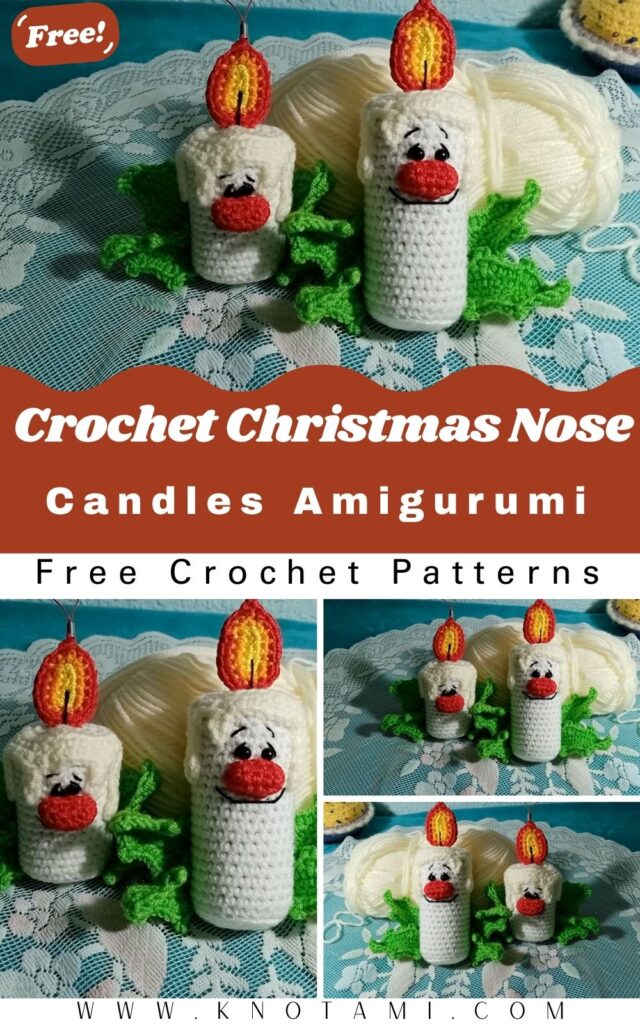 DIY Crochet Christmas Nose Candles Amigurumi Pattern