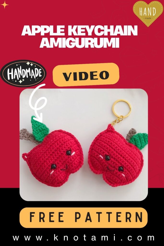 DIY Crochet Cute Apple Keychain Amigurumi Pattern