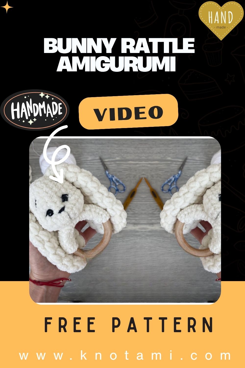 DIY Crochet Cute Bunny Rattle Amigurumi Pattern Toy