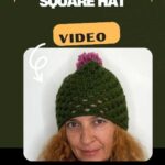 DIY Crochet Cute Granny Square Hat Pom-Pom Pattern
