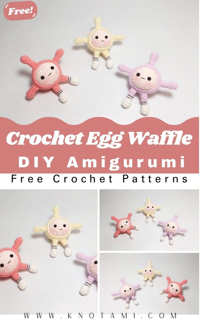 DIY Crochet Egg Waffle Pendant Amigurumi Pattern