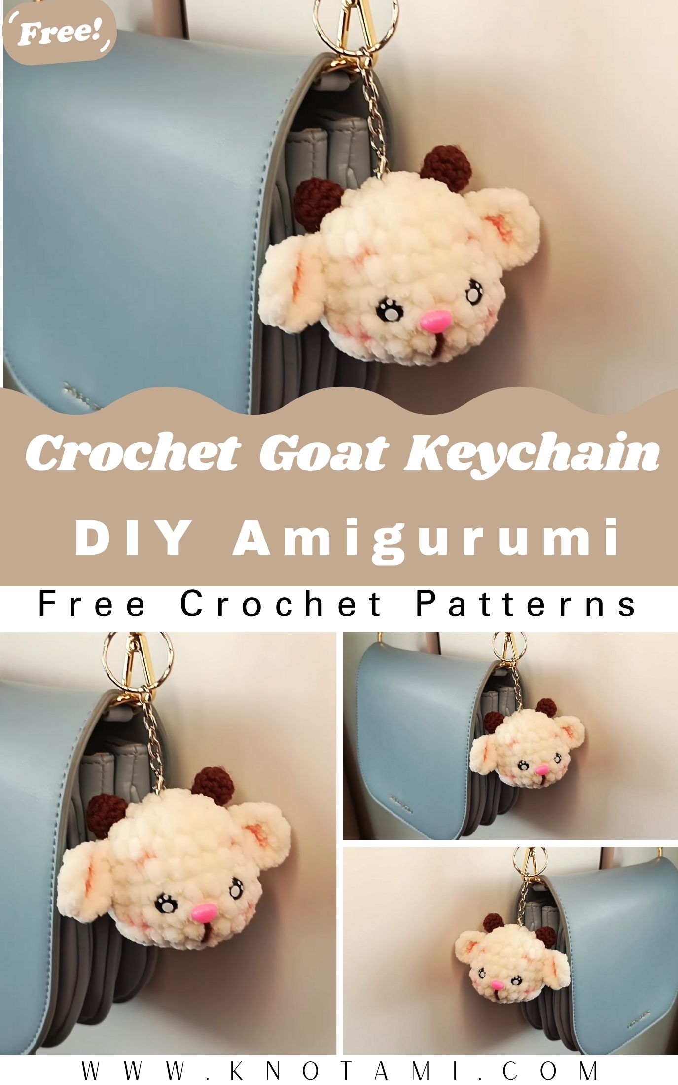 DIY Crochet Goat Keychain Amigurumi Pattern