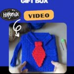 DIY Crochet Little Tie Gift Box for Father Day