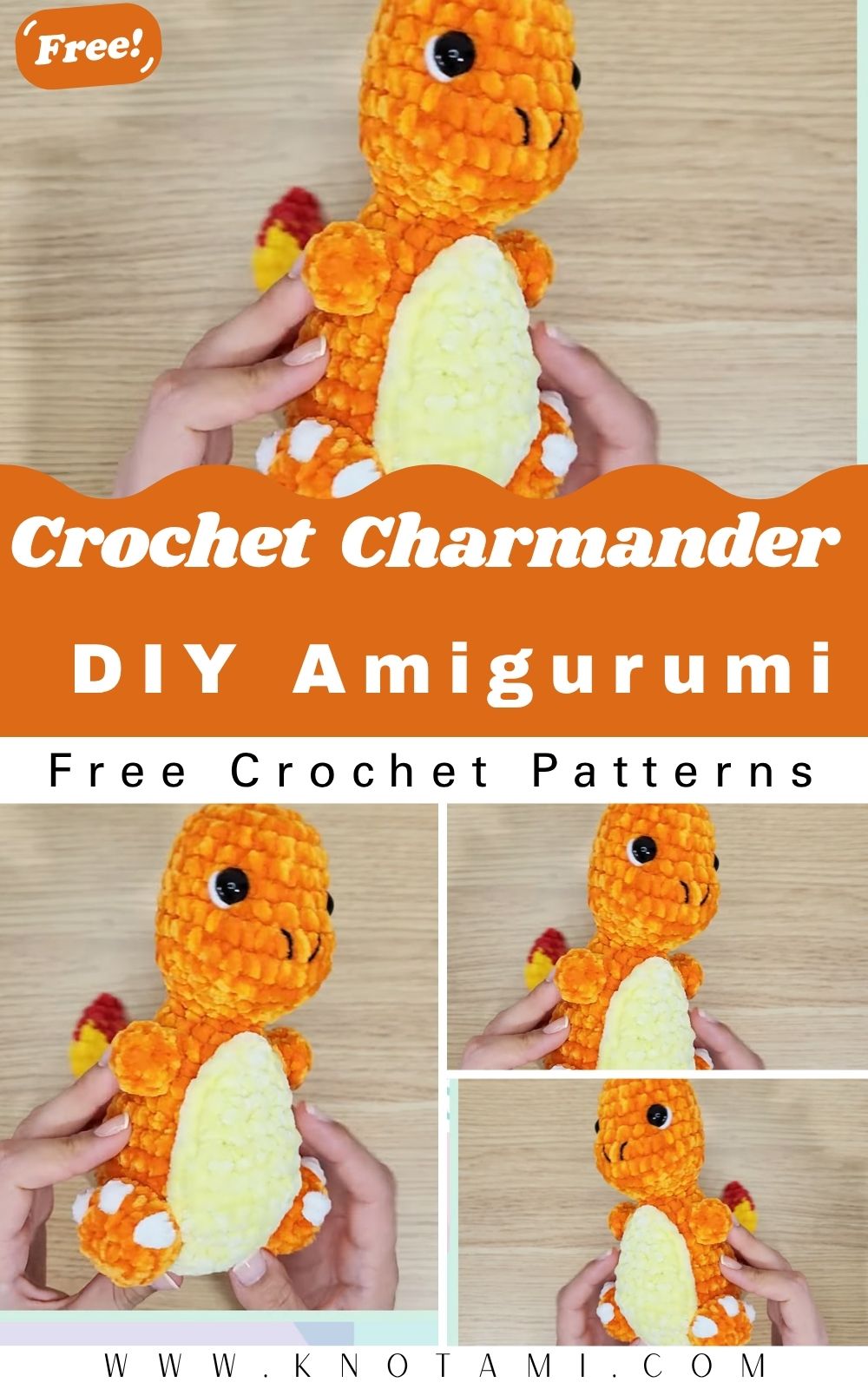 DIY Crochet Mini Charmander Pokemon Amigurumi Pattern