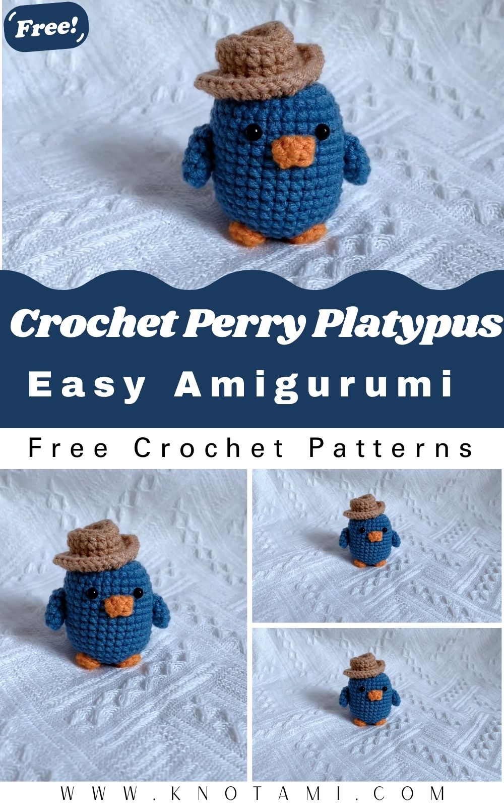 DIY Crochet Perry Platypus Easy Amigurumi Pattern Plush Toy