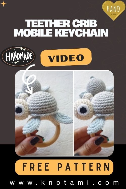 DIY Crochet Sea Turtle Teether Crib Mobile Keychain Amigurumi Toy