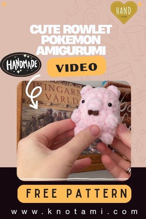 Easy Crochet Cute Rowlet Pokemon Amigurumi Pattern