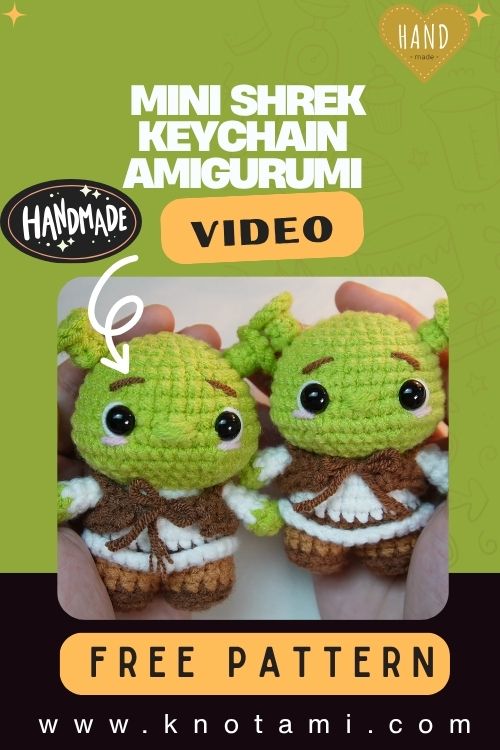 Easy Crochet Mini Shrek Keychain Amigurumi Pattern Adorable