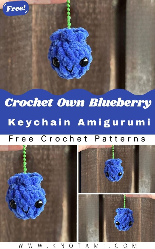 Easy Crochet Own Blueberry Keychain Amigurumi Pattern