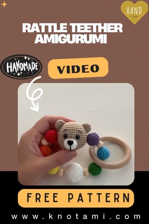 Easy DIY Crochet Rattle Teether Amigurumi Pattern Toy