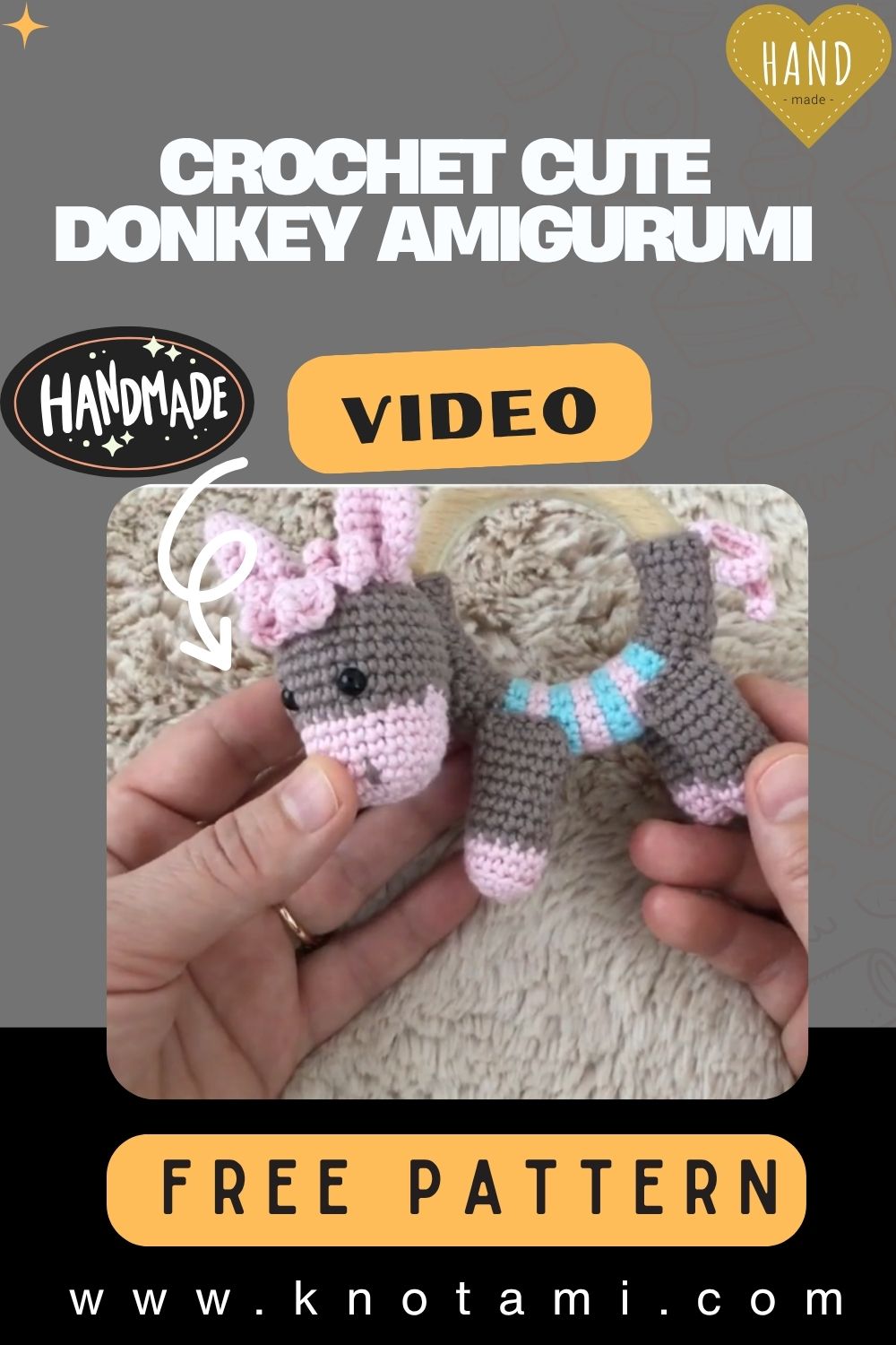 How to Crochet Cute Donkey Amigurumi Pattern Toy