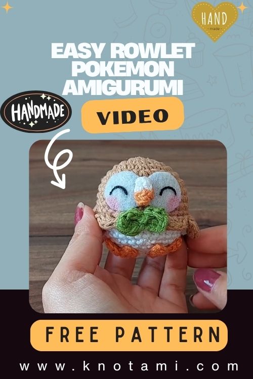 How to Crochet Easy Rowlet Pokemon Amigurumi Pattern