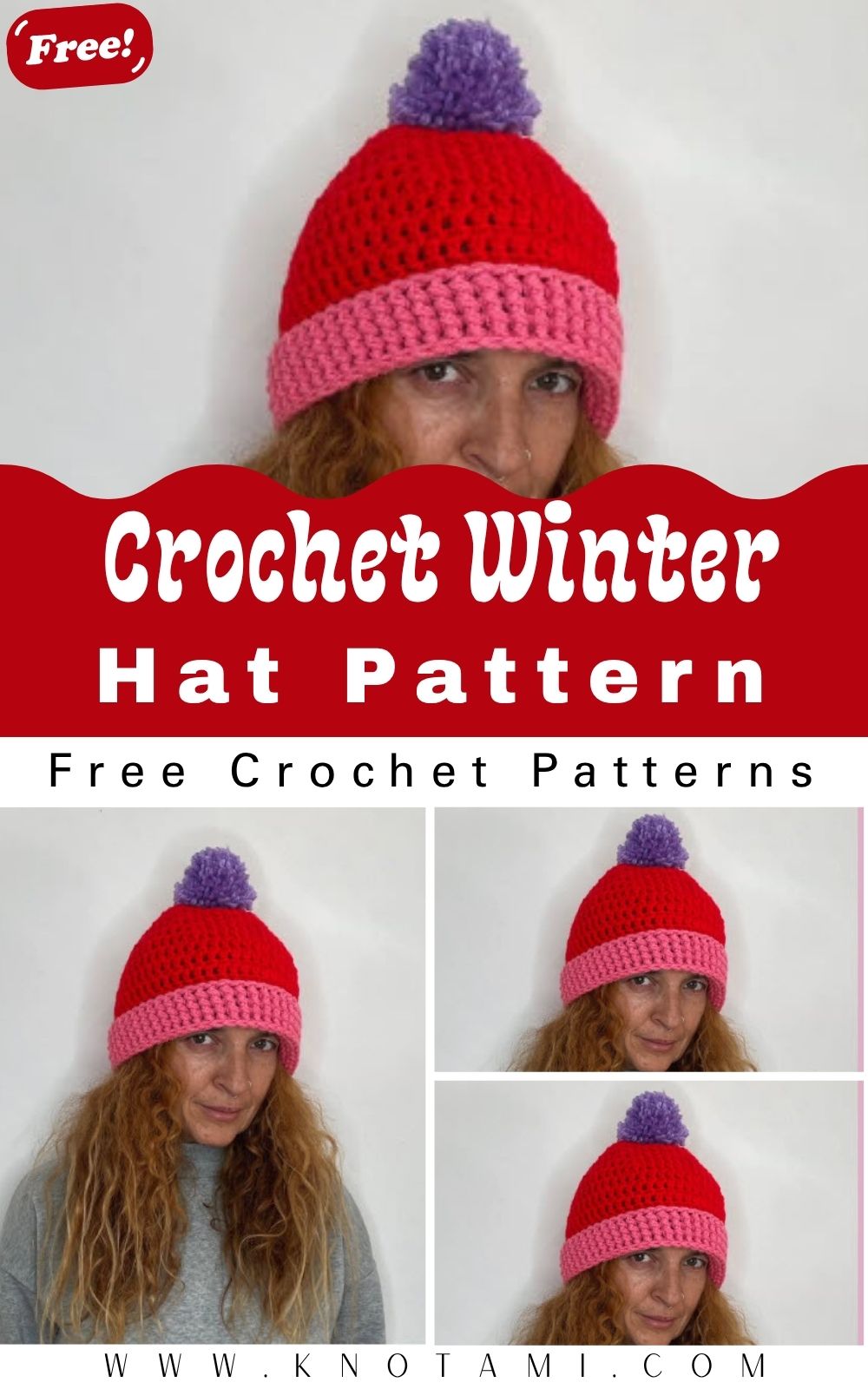 How to Crochet Winter Hat Cozy Pom-Pom Beanie Pattern