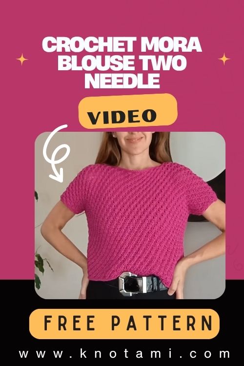 How to Make Crochet Mora Blouse Two Needle Knitted Pattern