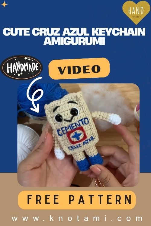 Mini Crochet Cute Cruz Azul Keychain Amigurumi Pattern