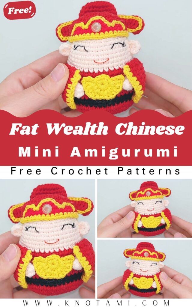 Mini Crochet Fat Wealth Chinese Figurine Amigurumi Pattern