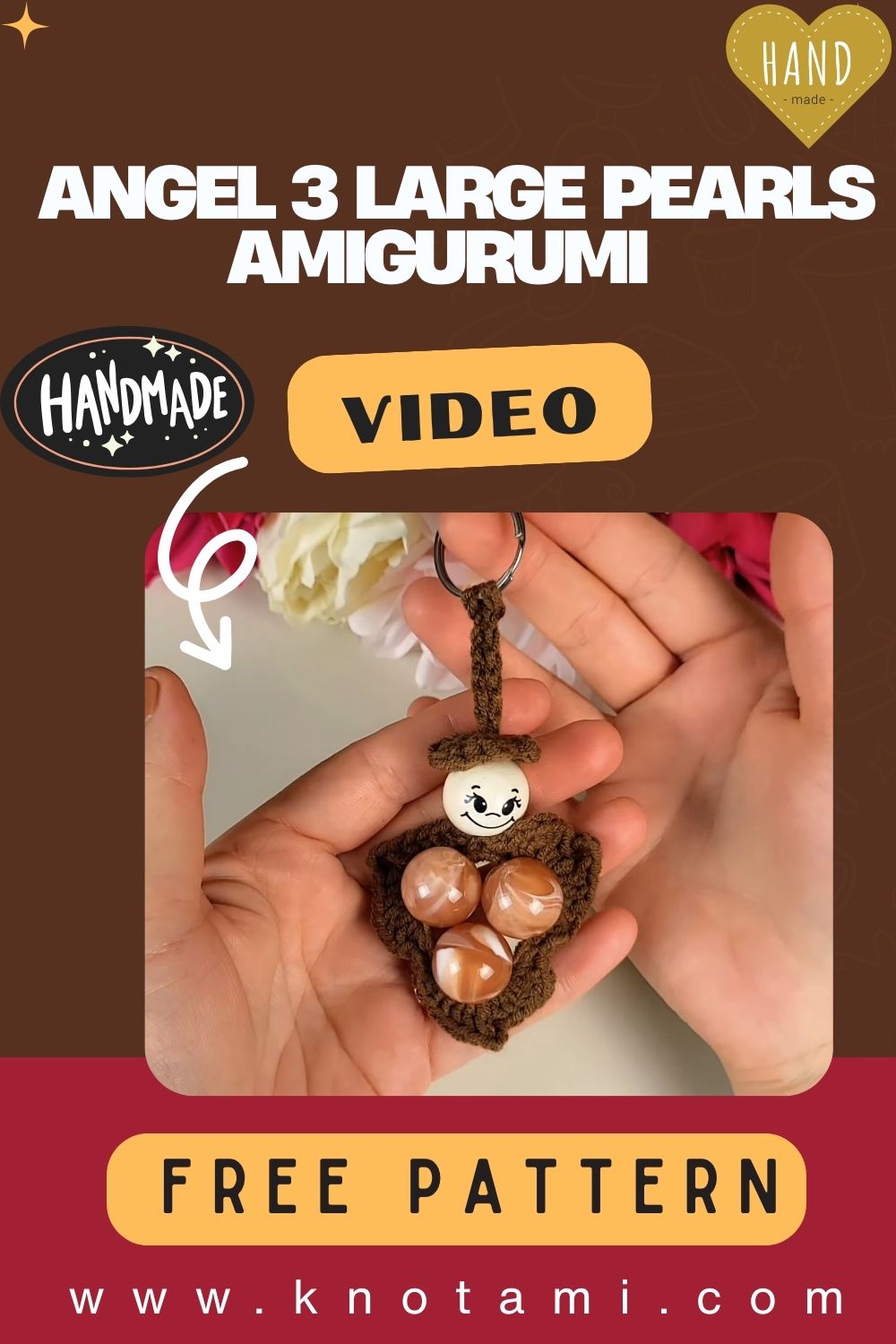 DIY Crochet Angel 3 Large Pearls Amigurumi Pattern