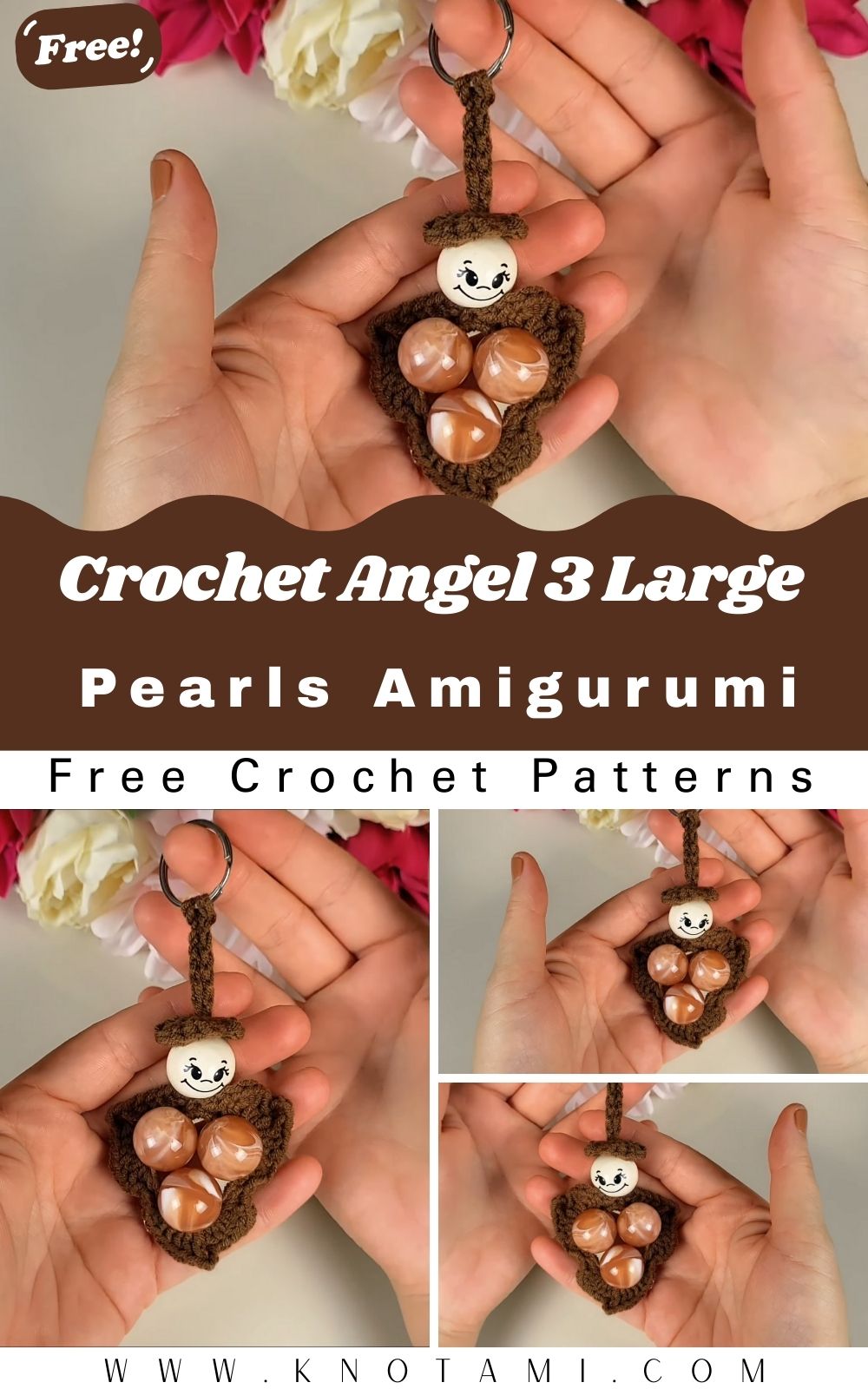 DIY Crochet Angel 3 Large Pearls Amigurumi Pattern