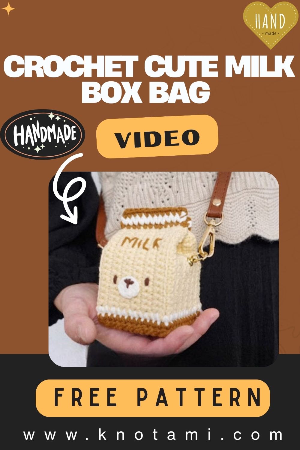 DIY Crochet Cute Milk Box Bag Pattern