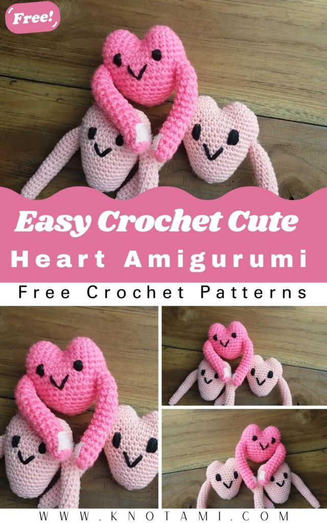 Easy Crochet Cute Heart Amigurumi Pattern