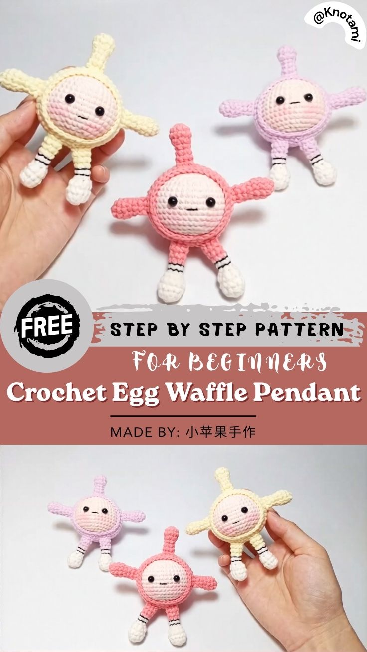 Create a Crochet Egg Waffle Pendant Amigurumi Pattern
