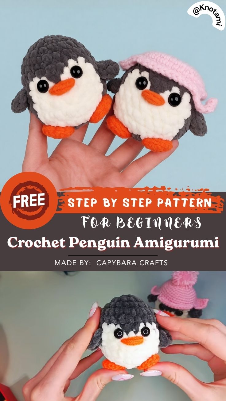 Cute Crochet Penguin Amigurumi No Sew Pattern