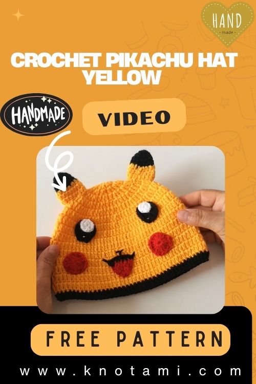 Easy Crochet Pikachu Hat Yellow Cosplay Pattern