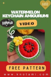 Easy Crochet Watermelon Keychain Amigurumi Pattern