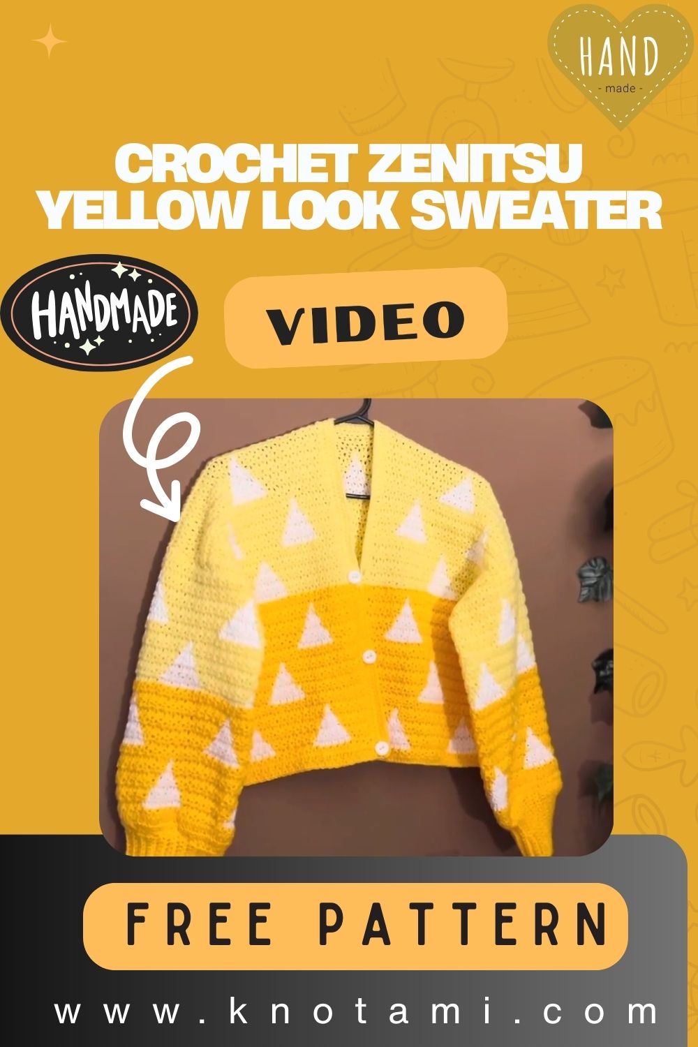 Energetic Crochet Zenitsu Yellow Haori Look Sweater Pattern