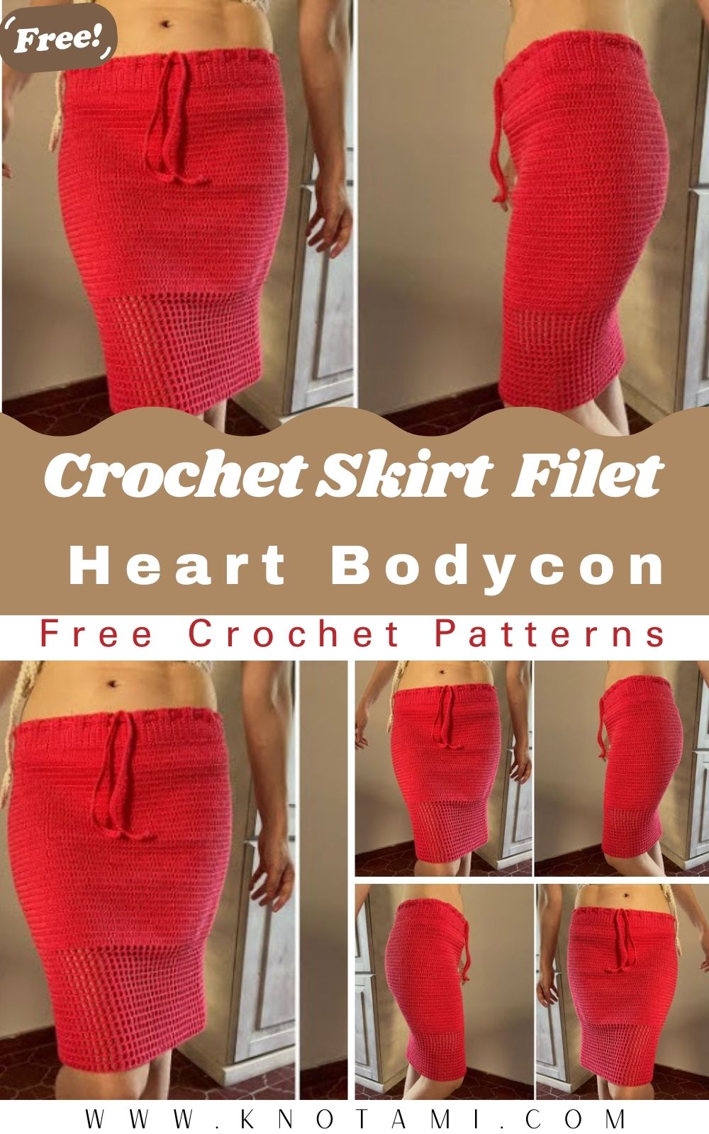 Flawless Crochet Skirt Filet Heart Bodycon Pattern