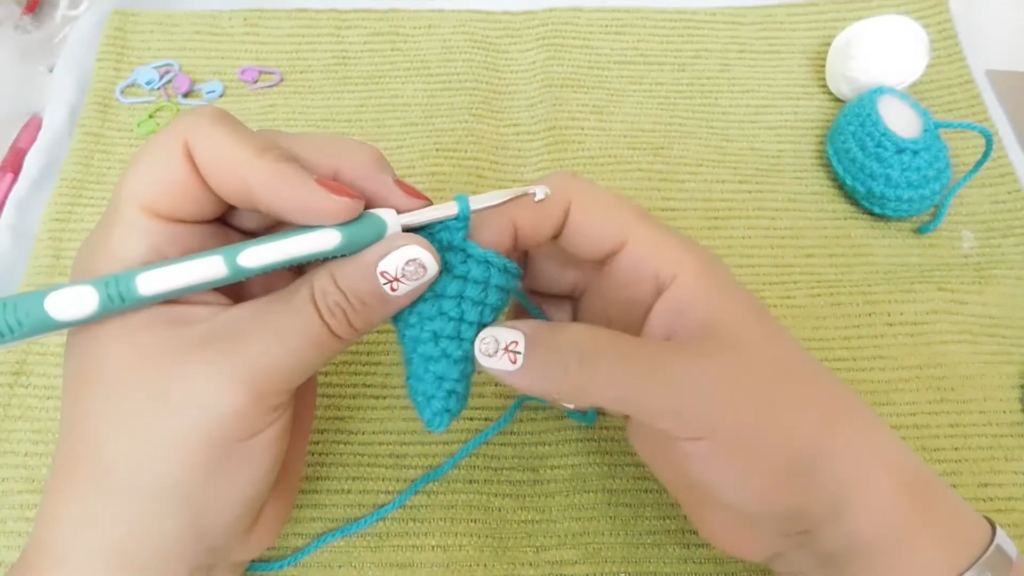 Colorful pointed crochet gnome hat