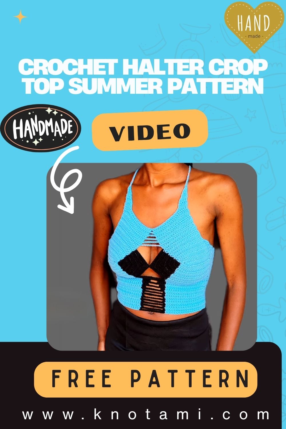 Warm Crochet Halter Crop Top Summer Pattern