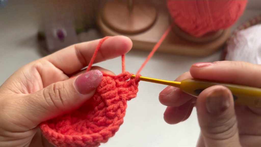 Crocheting the base of the bunny box