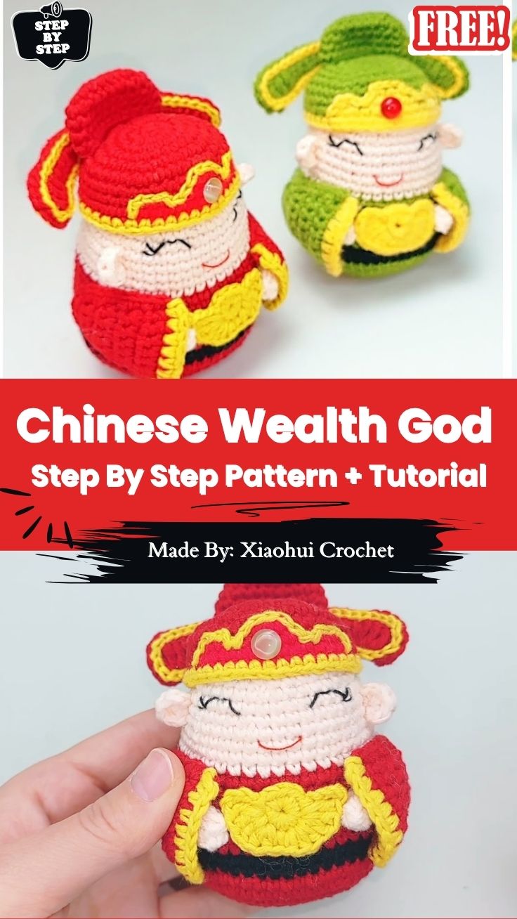 Crochet Chinese Wealth God Amigurumi Pattern Toy