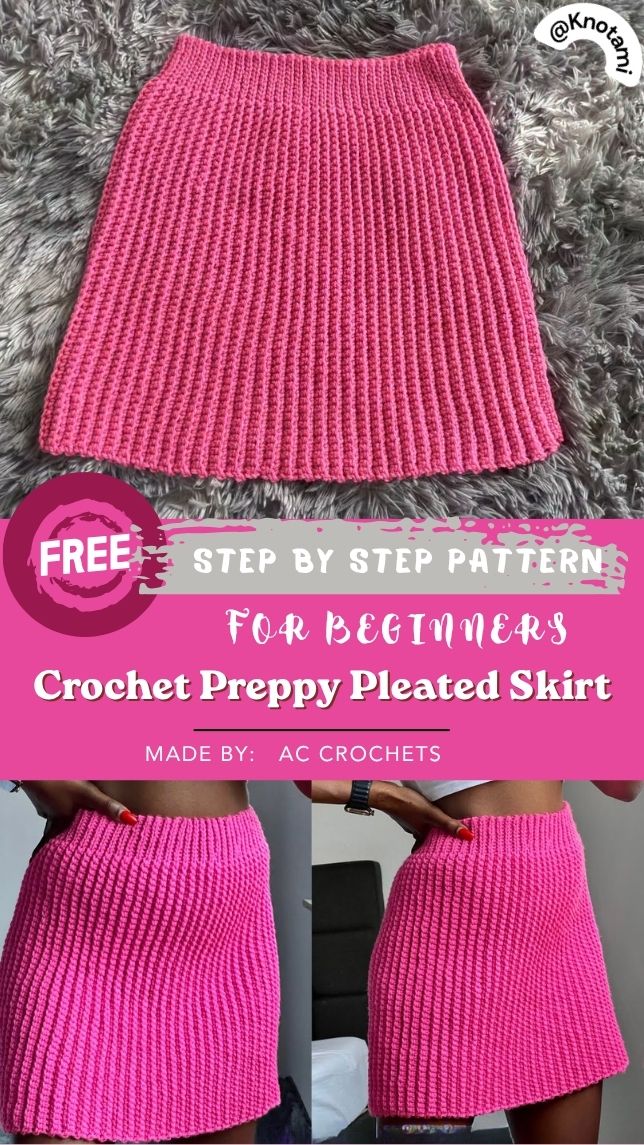 Free Crochet Preppy Pleated Skirt Pattern for Everyday Fashion