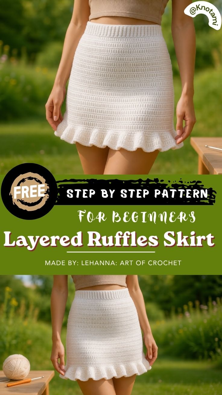 Stylish Crochet Layered Ruffles Skirt Pattern Summer Project