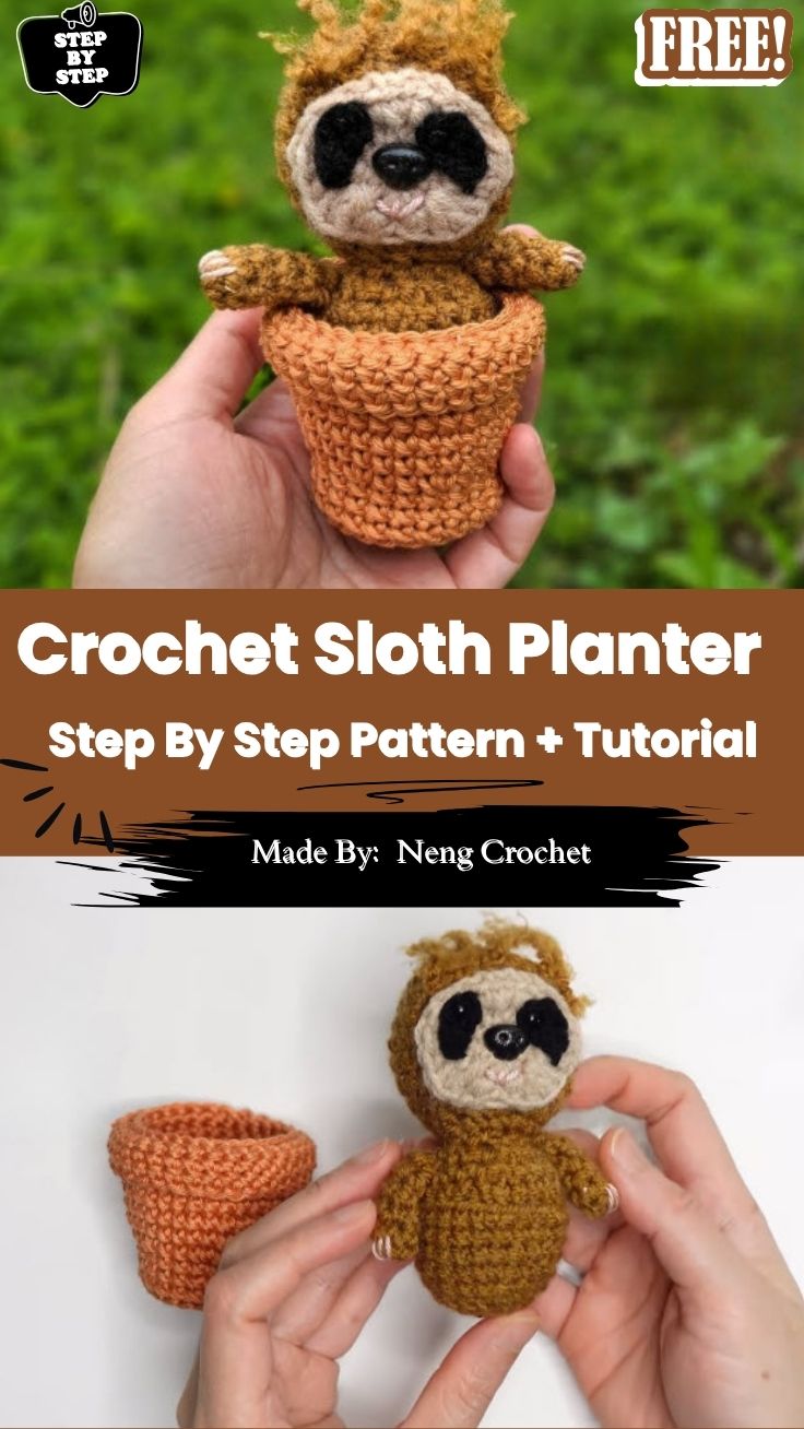 Cozy Crochet Sloth Planter Pattern for Plant Lovers