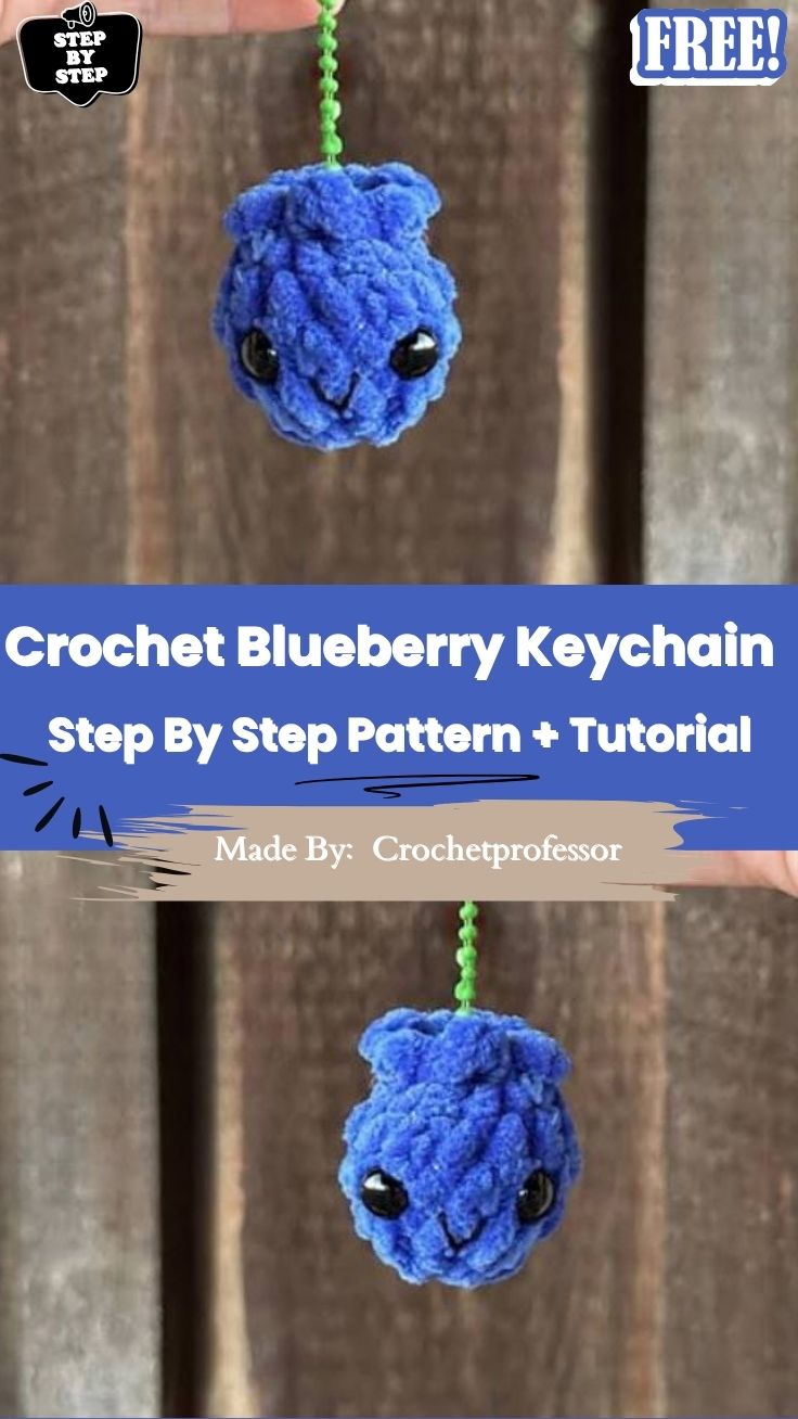 Crochet Blueberry Keychain Amigurumi Pattern For bags